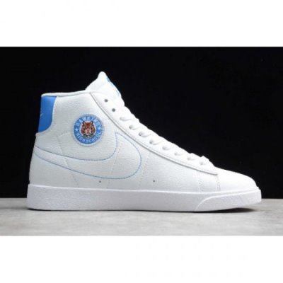 Nike Blazer Mid Qs High Beyaz / Mavi Kaykay Ayakkabı Türkiye - RXLHQXQ9